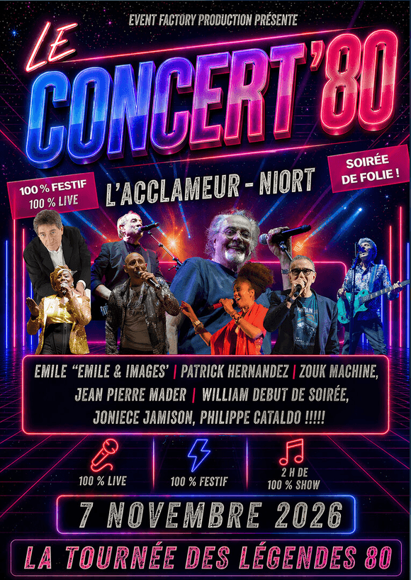Illustration de l'événement : Concert 80's Live à Niort