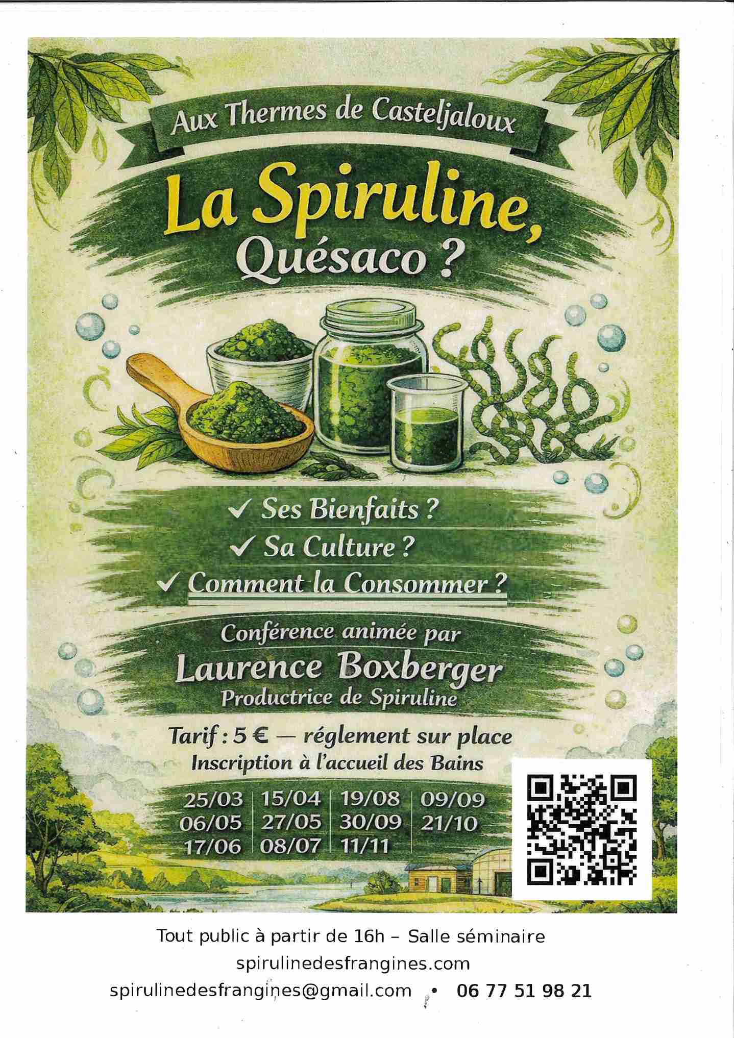 Illustration de l'événement : Conférence sur la spiruline