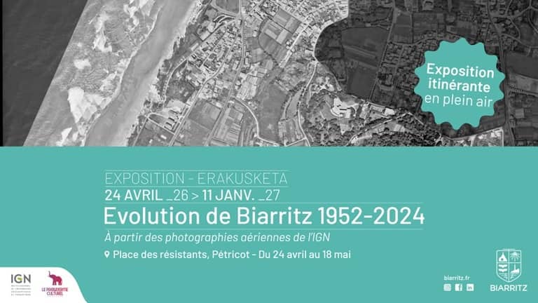 Illustration de l'événement : Exposition en plein air : Evolution de Biarritz de 1952 - 2024