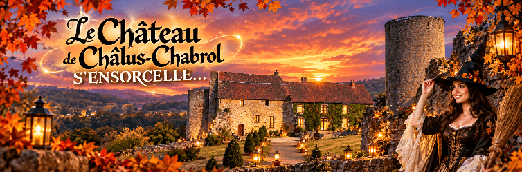 Illustration de l'événement : Le Château de Châlus-Chabrol s'ensorcelle pour Halloween