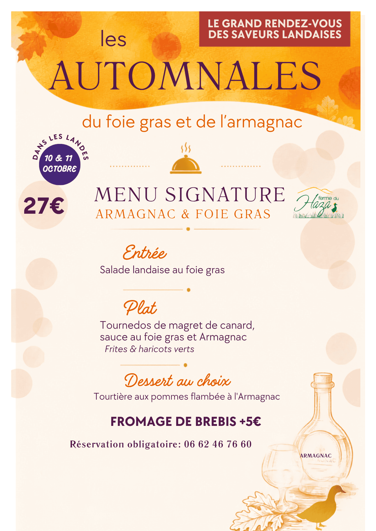 Illustration de l'événement : Menu spécial "Automnales du foie gras et de l'armagnac"