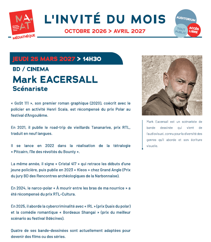 Illustration de l'événement : L'invité du mois : Mark Eacersall