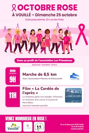 Illustration de l'événement : Octobre Rose marche et diffusion "la Cordée de l'Après" - à Vouillé