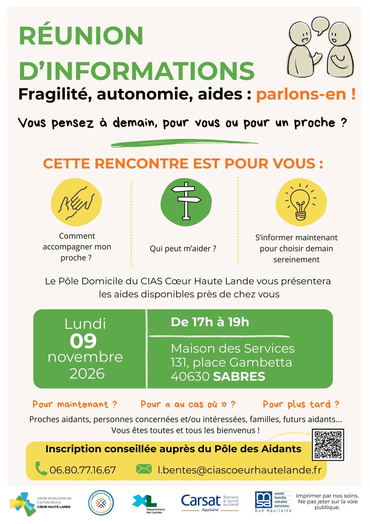 Illustration de l'événement : Réunion d'information - Fragilité, autonomie, aides : parlons-en !