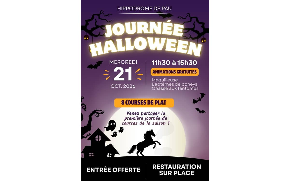 Illustration de l'événement : Halloween à l'Hippodrome de Pau - Courses Hippiques