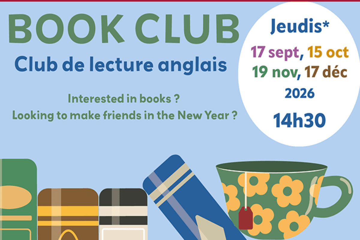 Illustration de l'événement : BOOK CLUB : club de lecture en anglais | Bibliothèque de Creysse