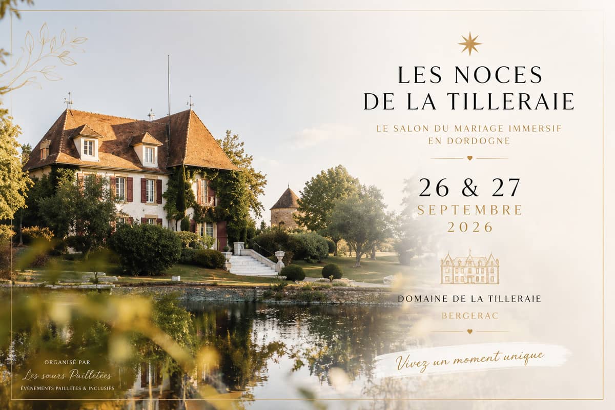 Illustration de l'événement : Salon du mariage immersif "Les Noces de la Tilleraie" | Les Soeurs Pailletées