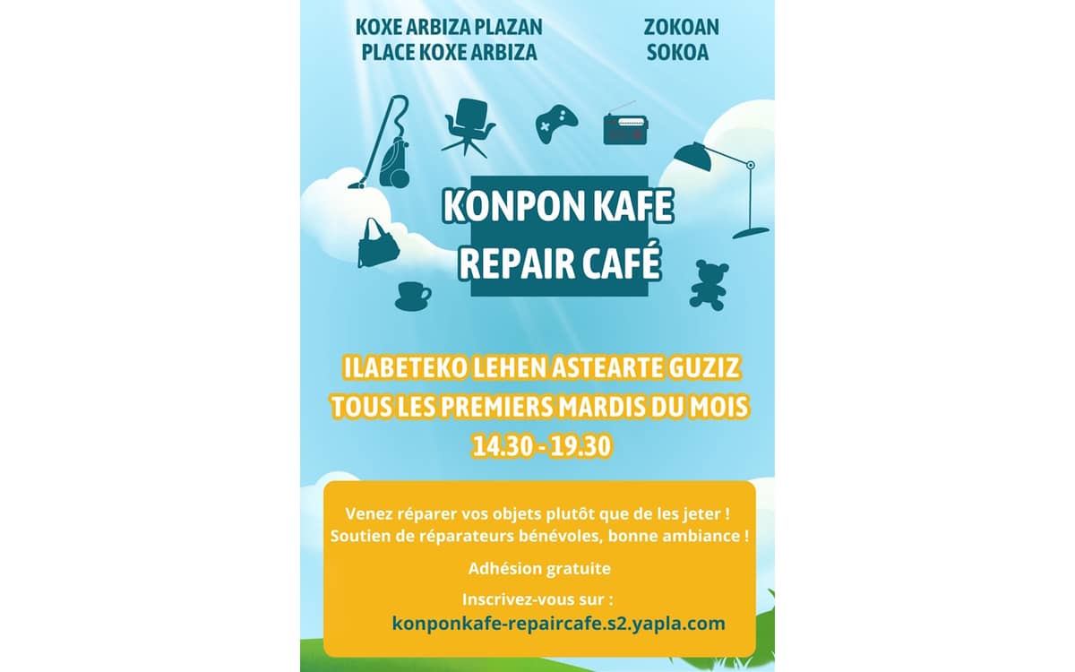 Illustration de l'événement : Le Konpon Kafe - Repair Cafe de Sokoa