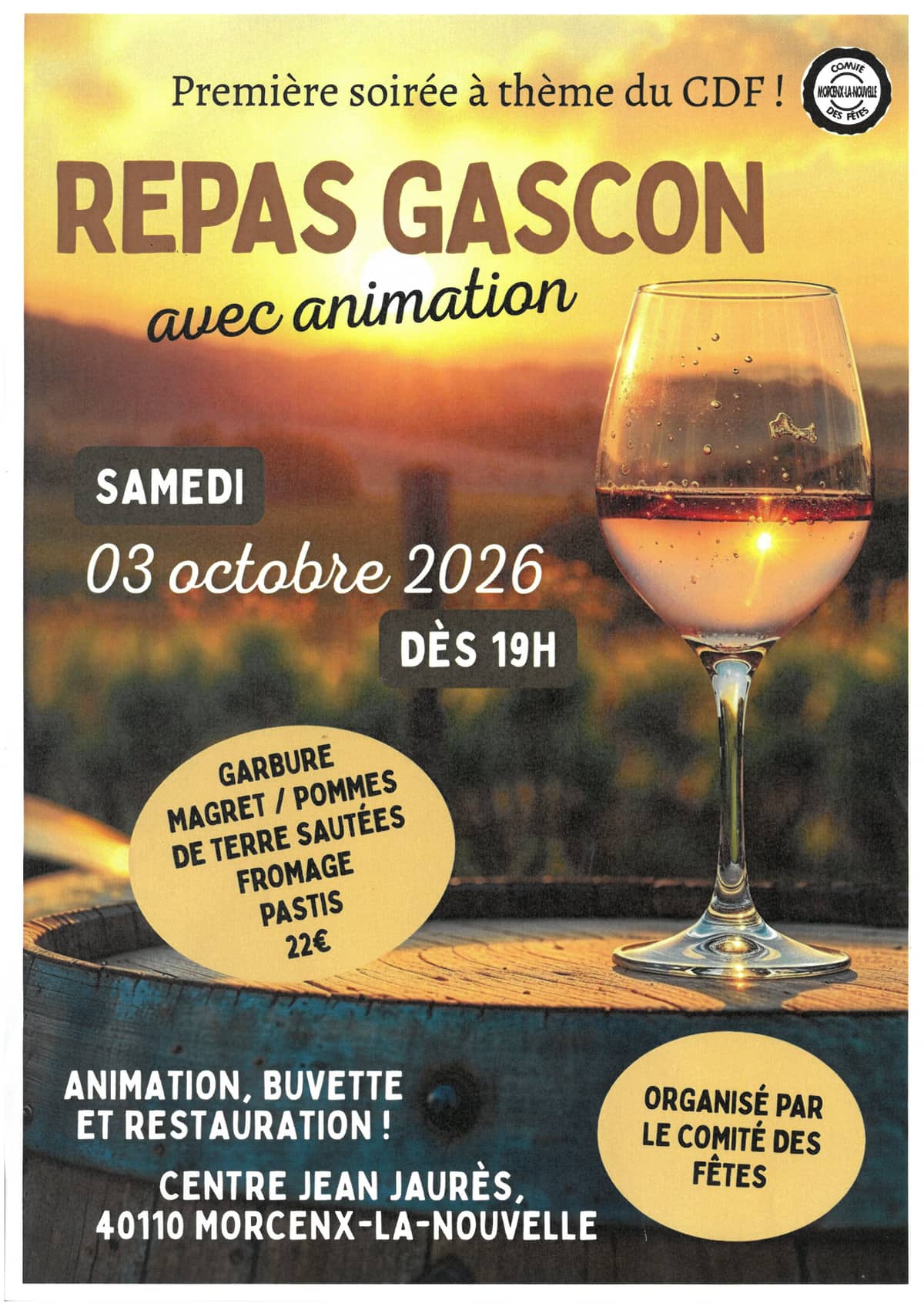 Illustration de l'événement : Repas gascon - Comité des fêtes