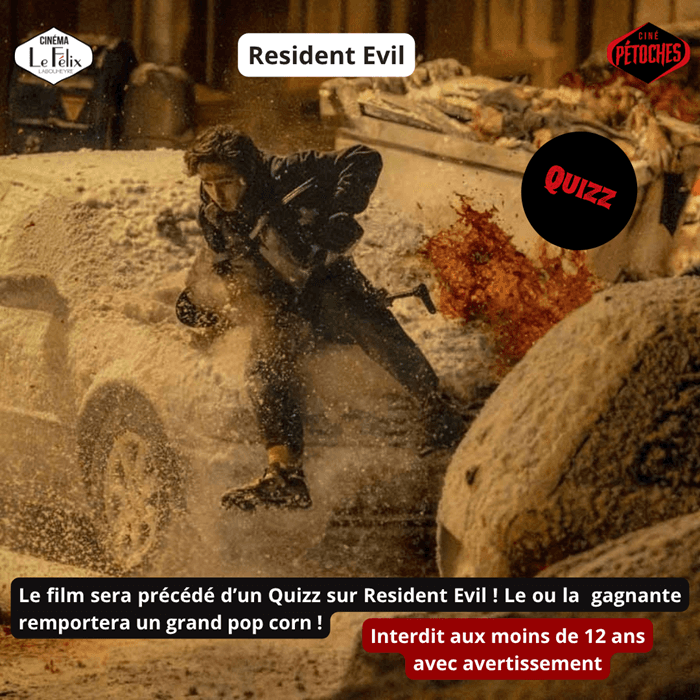 Illustration de l'événement : Ciné Pétoche: Résident Evil avec Quizz!
