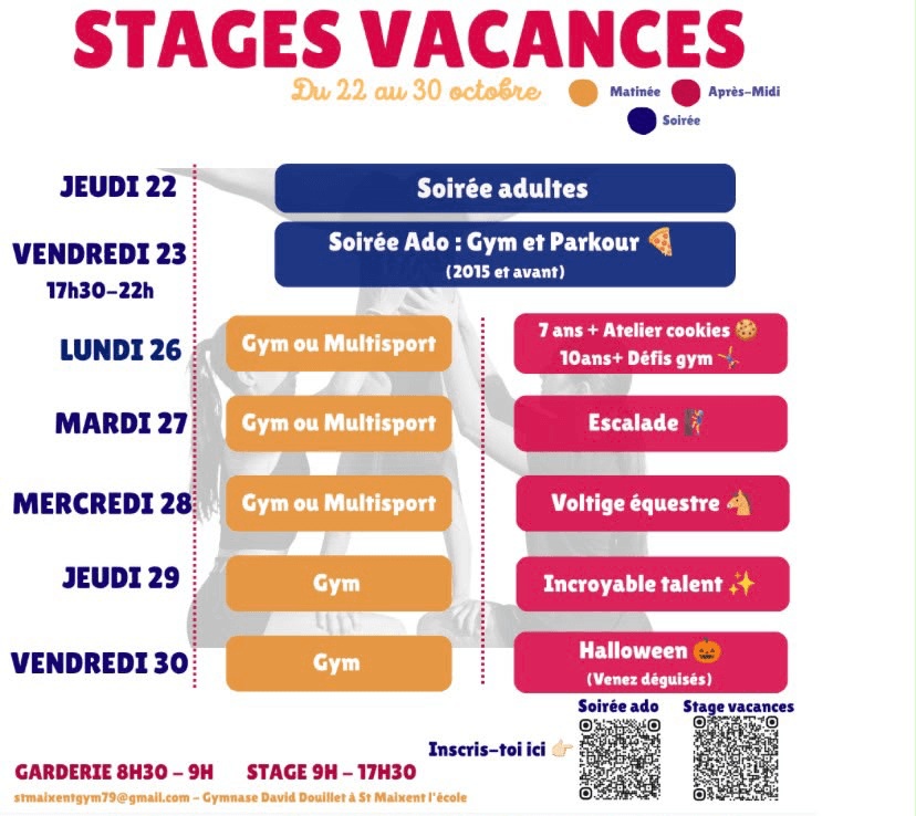 Illustration de l'événement : Stage vacances pour tous - Saint-Maixent Gym