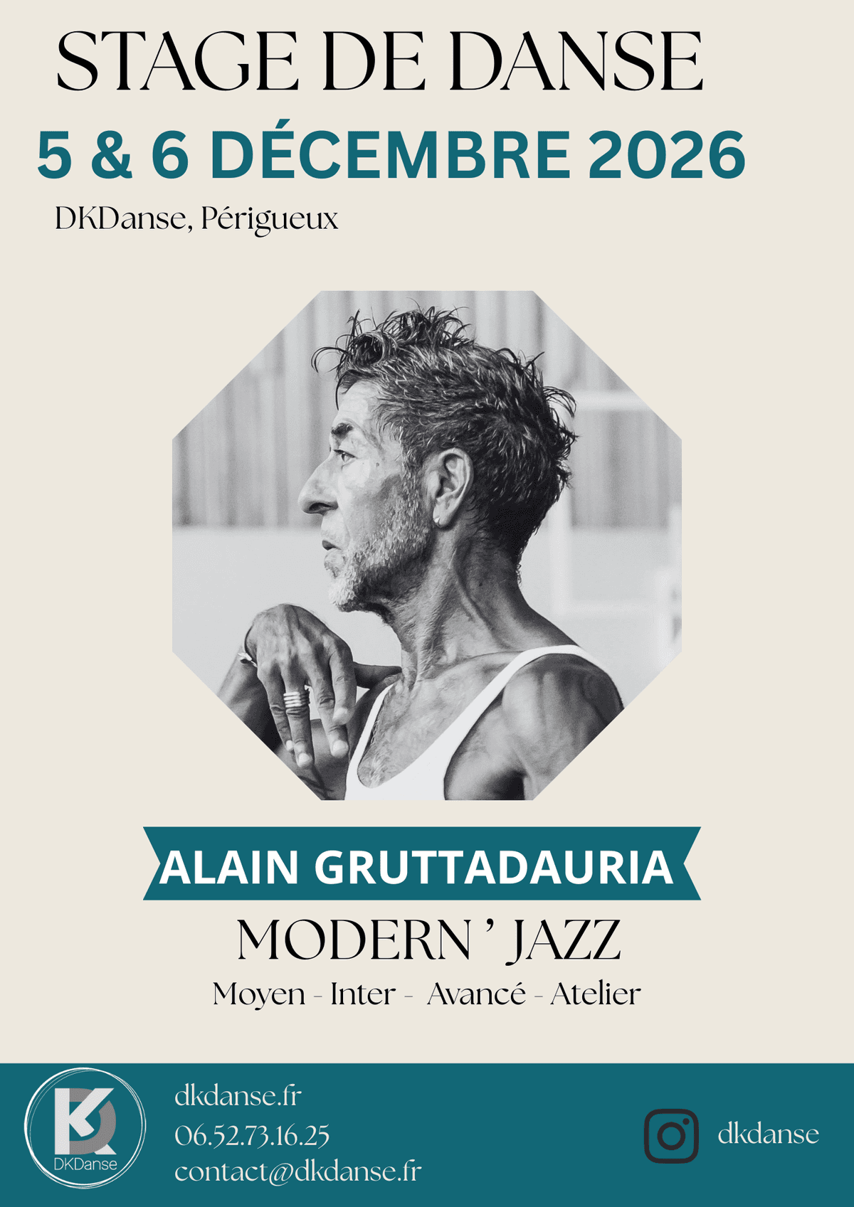 Illustration de l'événement : Stage de Modern'Jazz - Alain Gruttadauria - DKDanse