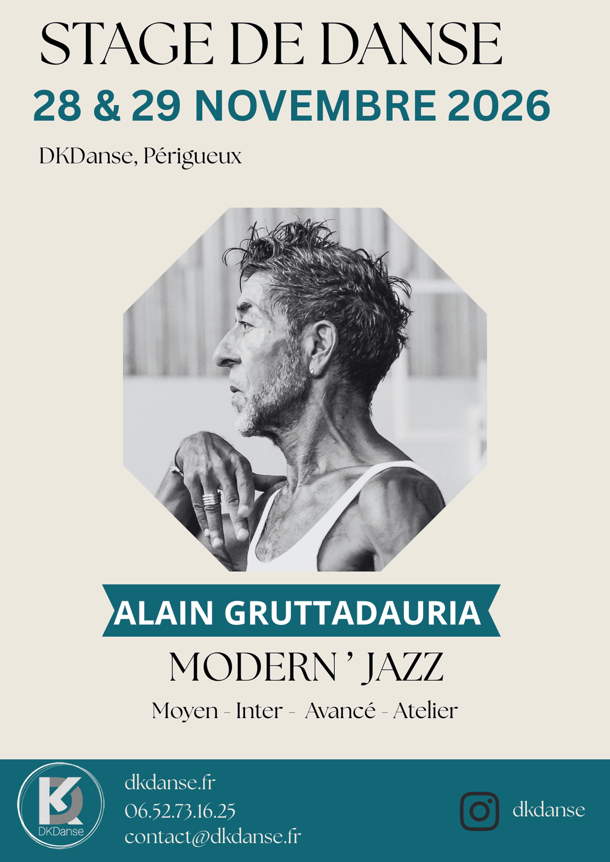 Illustration de l'événement : Stage Modern'Jazz - Alain GRUTTADAURIA - DKDanse