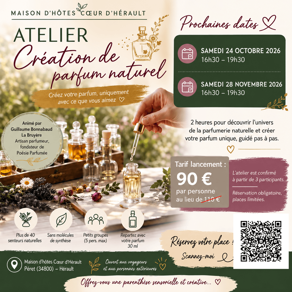 Illustration de l'événement : ATELIER CRÉATION DE PARFUM NATUREL