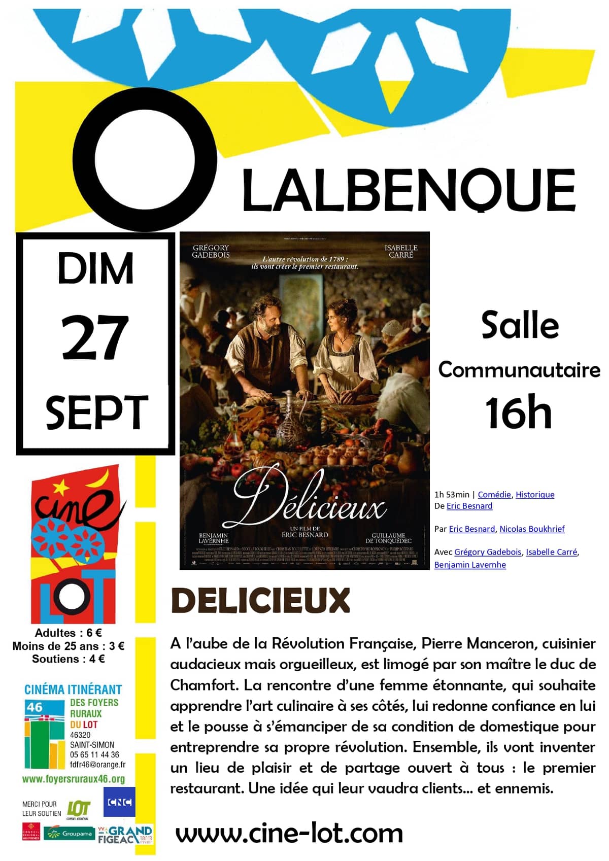 Illustration de l'événement : Ciné-Lot : "Délicieux"