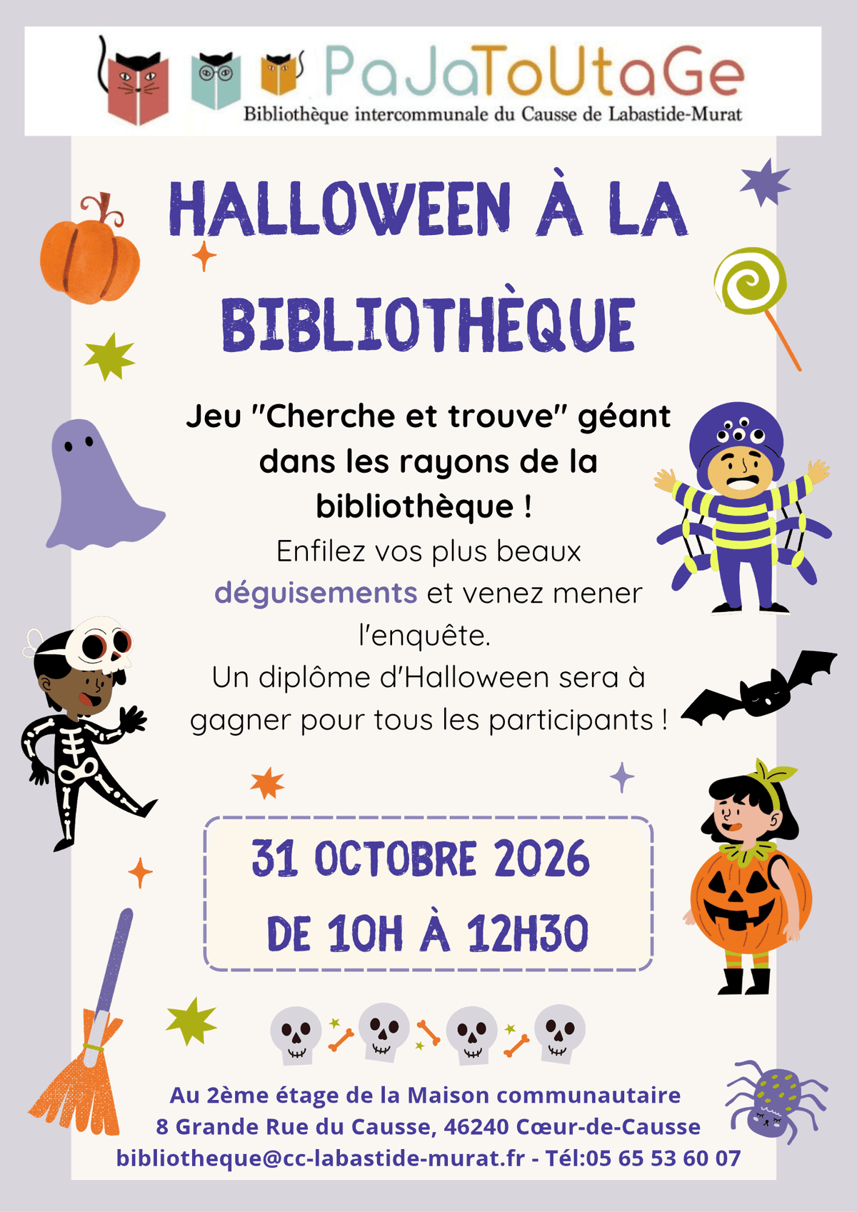 Illustration de l'événement : Halloween à la bibliothèque Pajatoutage