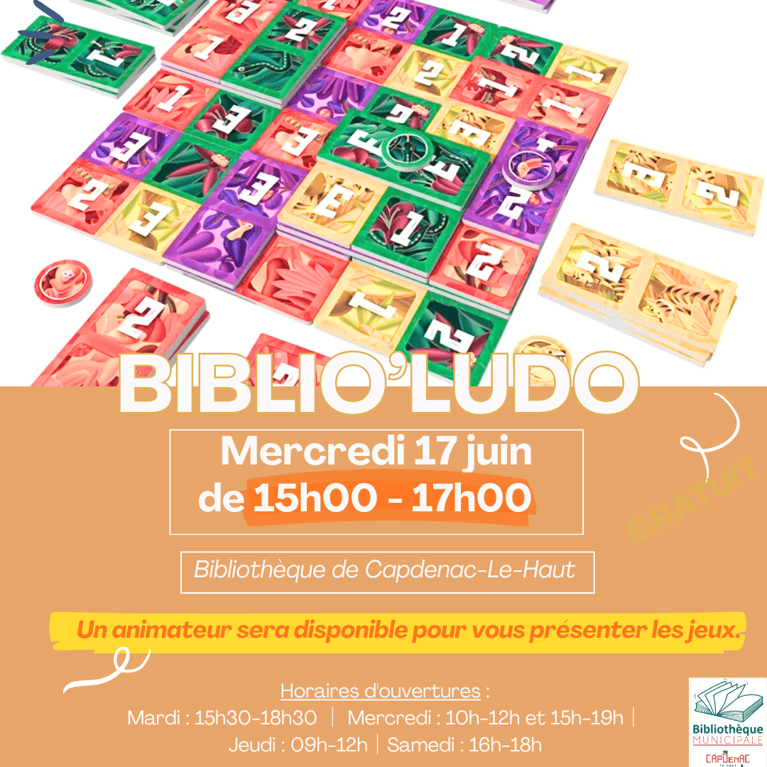 Illustration de l'événement : Biblio'Ludo à la bibliothèque de Capdenac-le-Haut