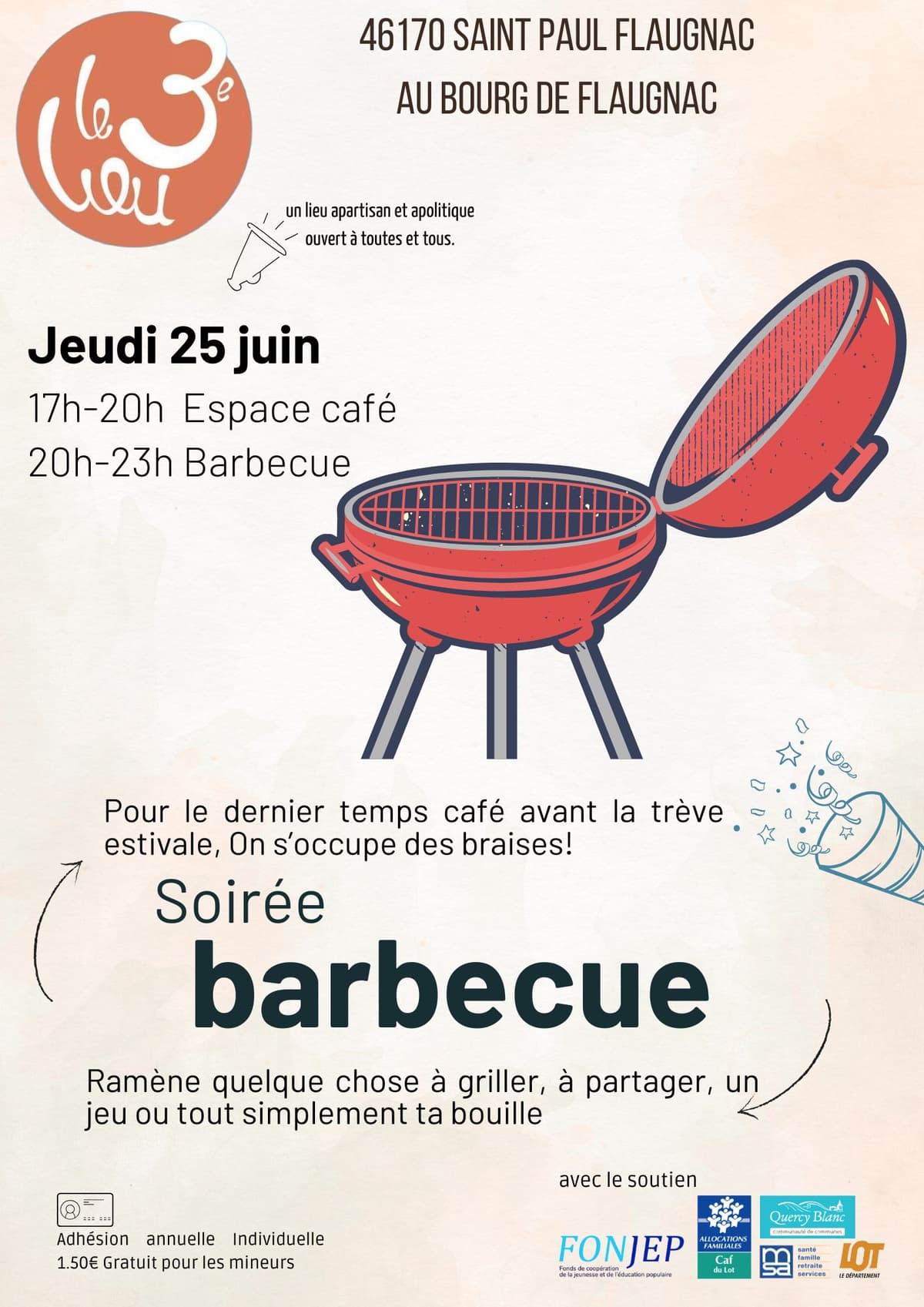 Illustration de l'événement : Soirée barbecue au 3ème lieu
