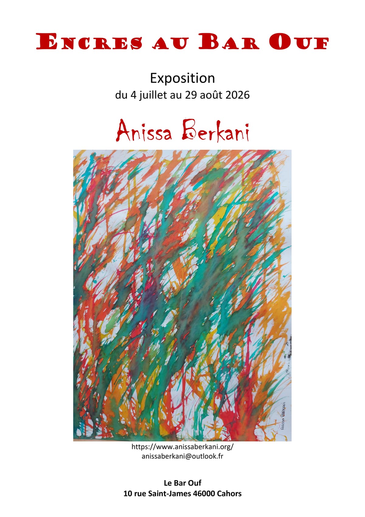 Illustration de l'événement : Exposition d'Anissa Berkani : "L'encre vivante"