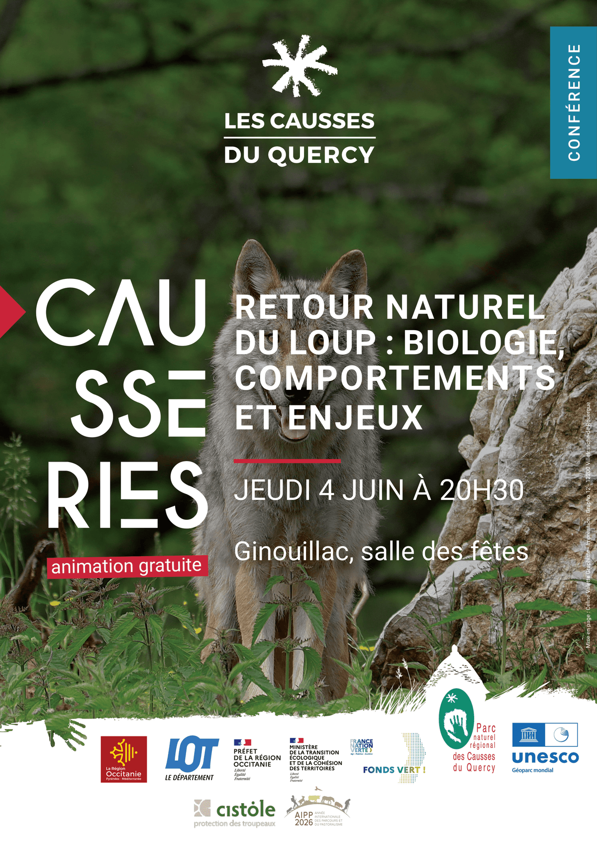 Illustration de l'événement : Retour naturel du loup Biologie, comportements et enjeux conférence de Cyril Prévent