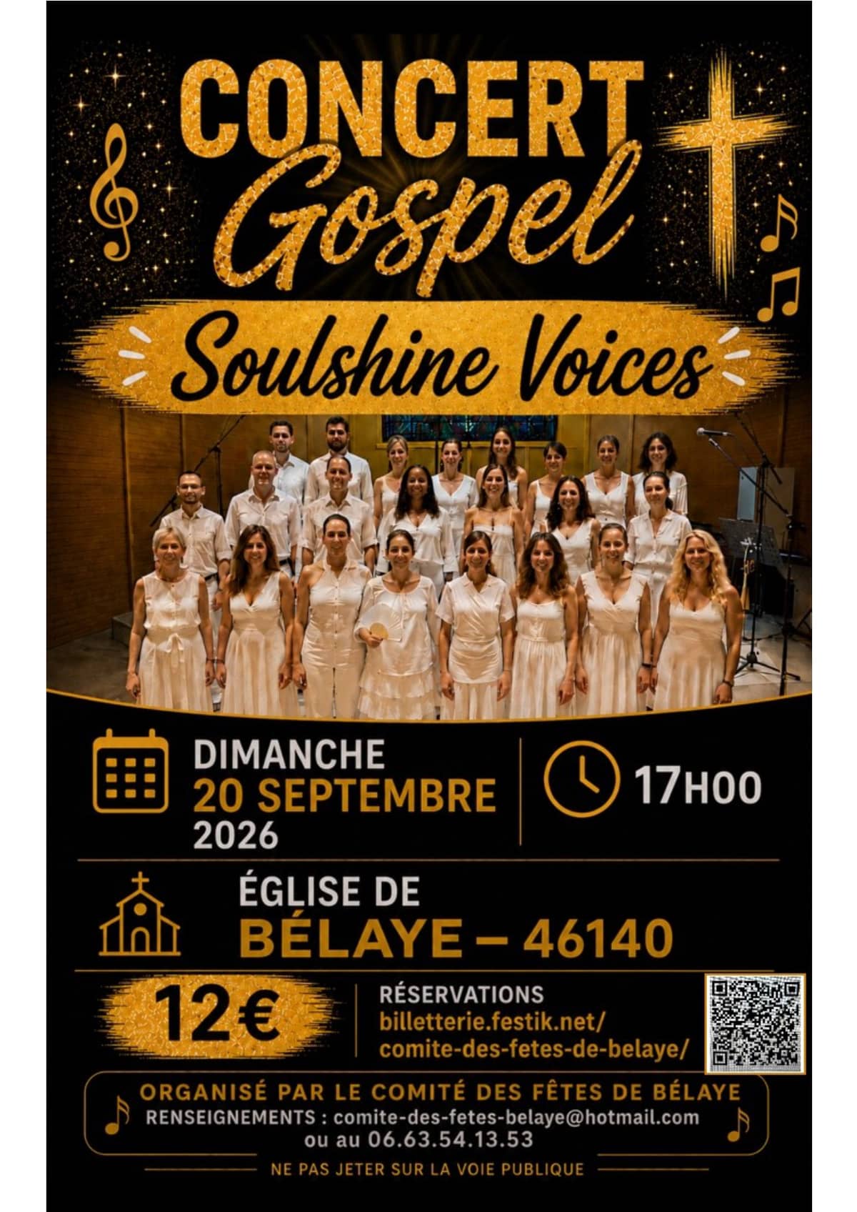Illustration de l'événement : Concert gospel à l'église de Bélaye : Soulshine Voices