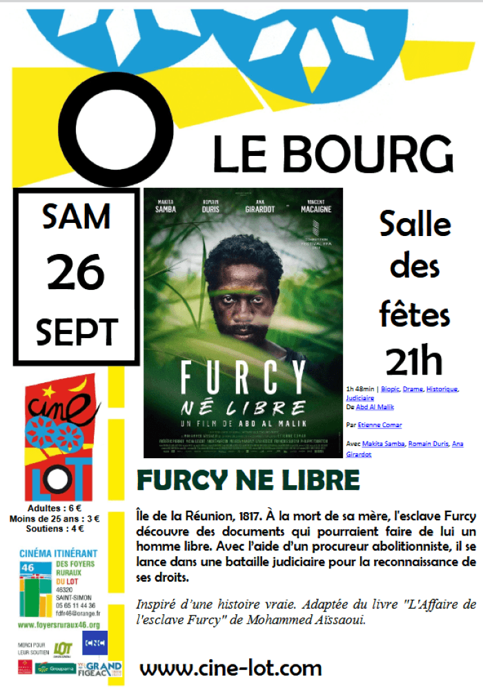 Illustration de l'événement : Ciné-lot à Le Bourg : « Furcy, Né Libre »