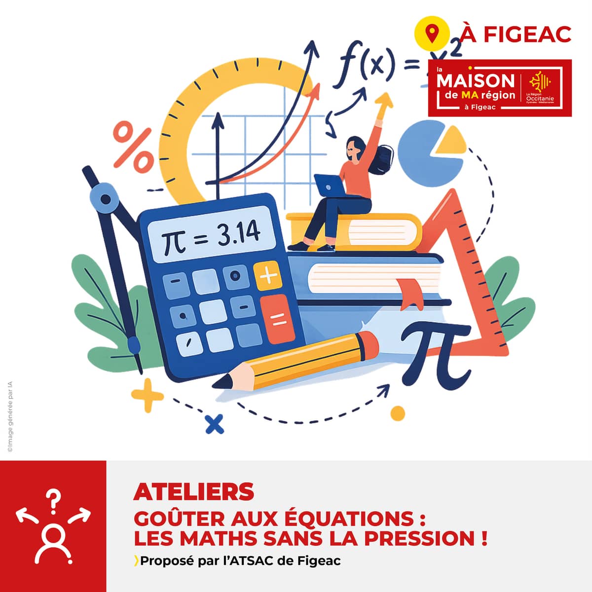 Illustration de l'événement : Maison de la Région à Figeac :Atelier "Goûter aux équations : les maths sans la pression"