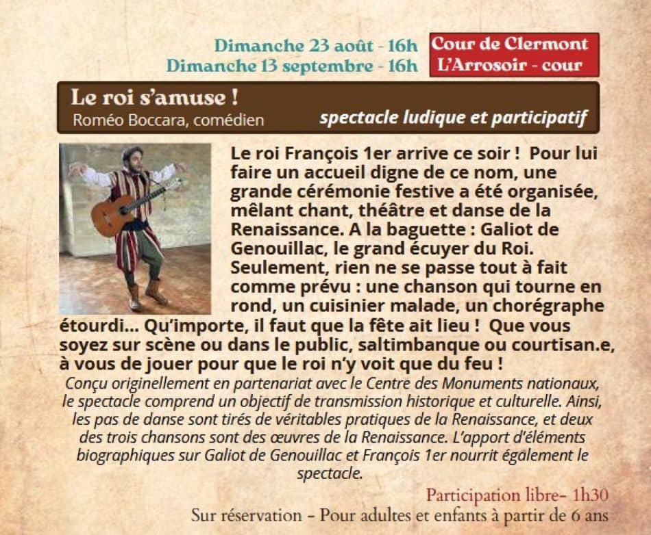 Illustration de l'événement : Festival Re-Naissance à Figeac , spectacle : "le roi s’amuse !"