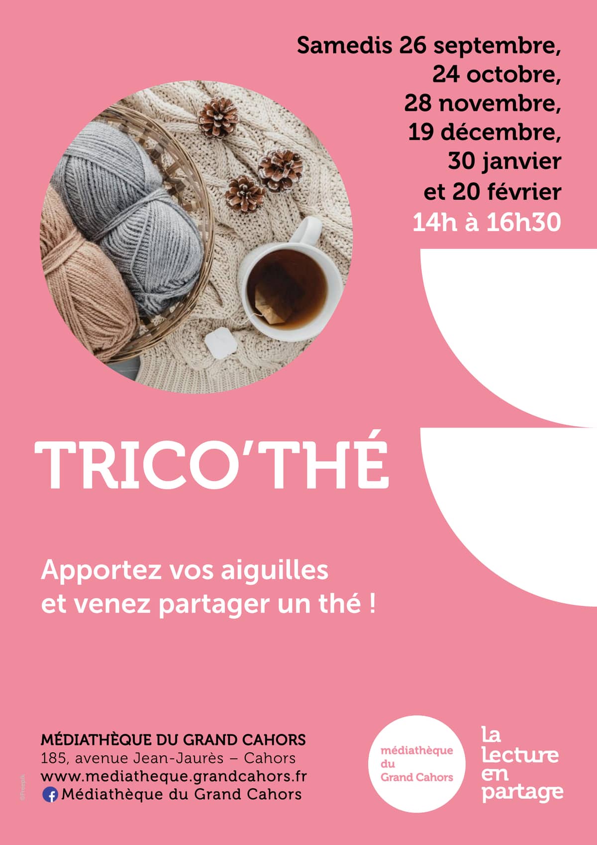 Illustration de l'événement : Trico'thé à la médiathèque du Grand Cahors