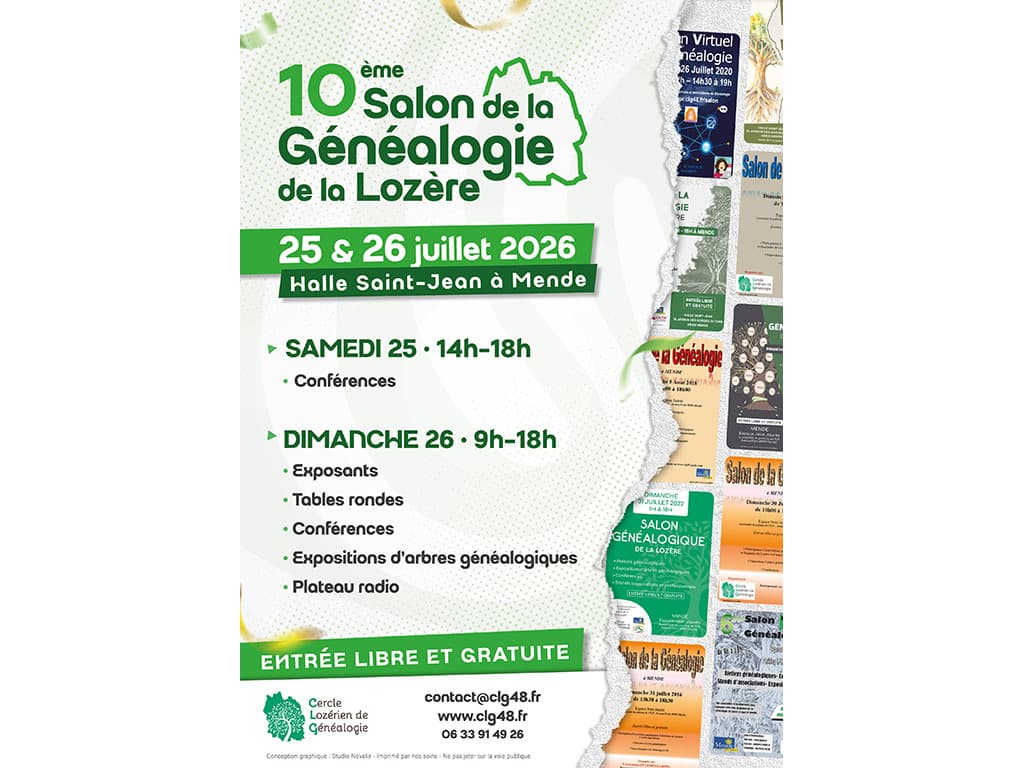 Illustration de l'événement : SALON DE LA GÉNÉALOGIE DE LA LOZÈRE - 10ÈME ÉDITION