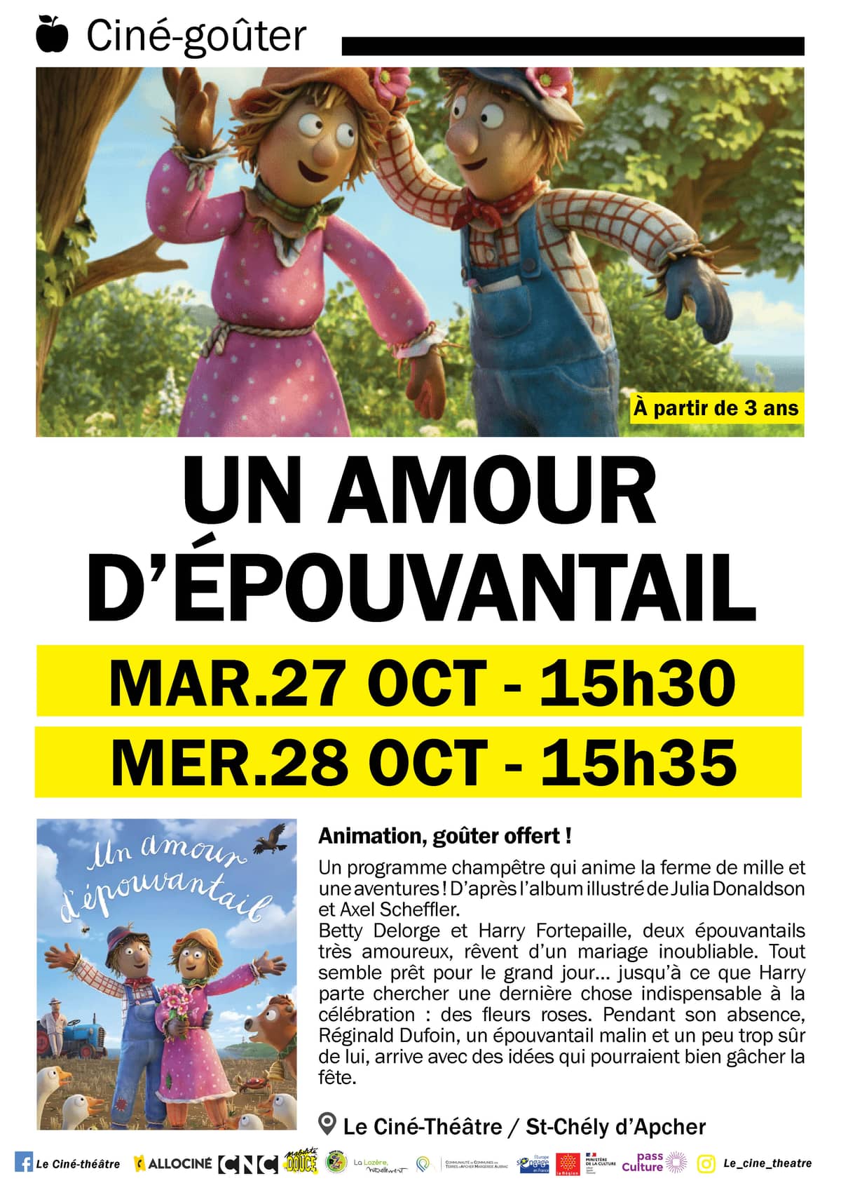 Illustration de l'événement : CINÉ-GOÛTER -UN AMOUR D'EPOUVENTAIL