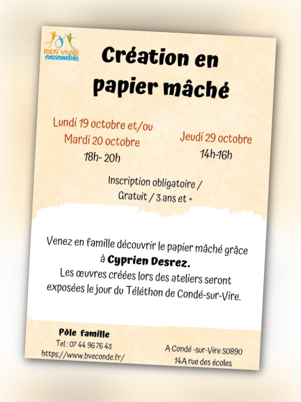 Illustration de l'événement : Création en papier mâché