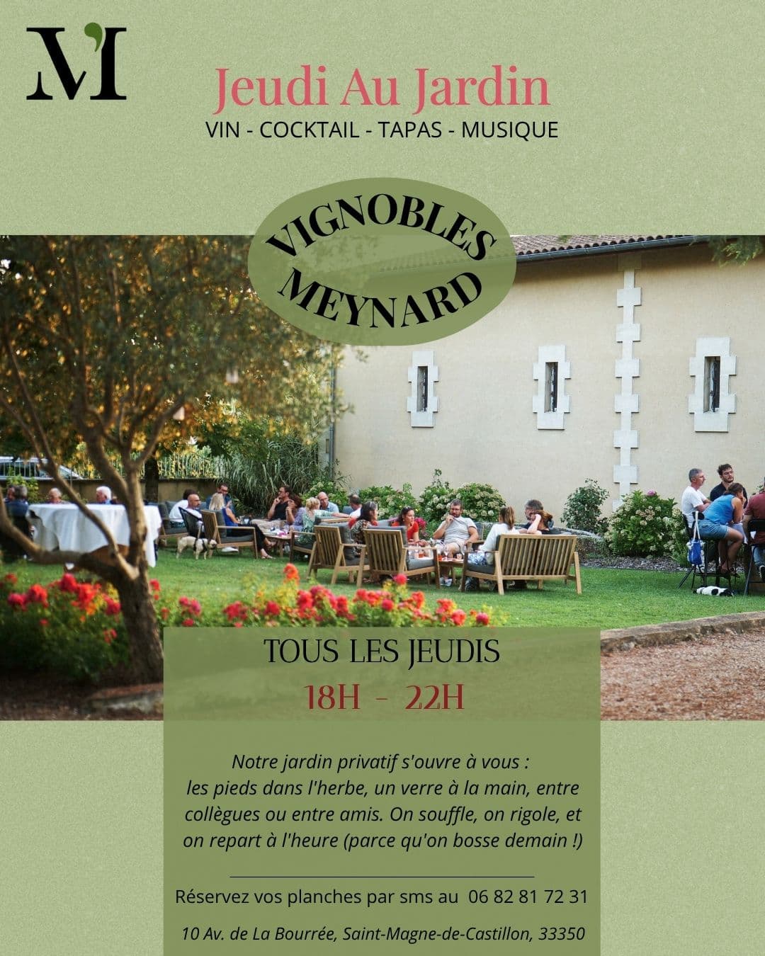 Illustration de l'événement : Jeudi au jardin aux Vignobles Meynard