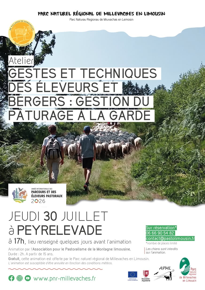 Illustration de l'événement : Gestes et techniques des éleveurs et bergers : gestion du pâturage à la garde