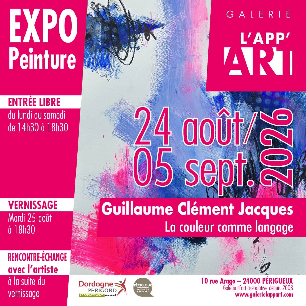 Illustration de l'événement : Exposition "La couleur comme langage" - Galerie l'App'Art