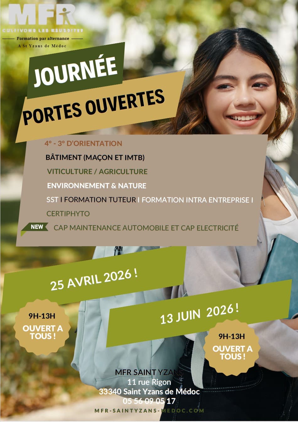 Illustration de l'événement : Portes Ouvertes MFR St-Yzans