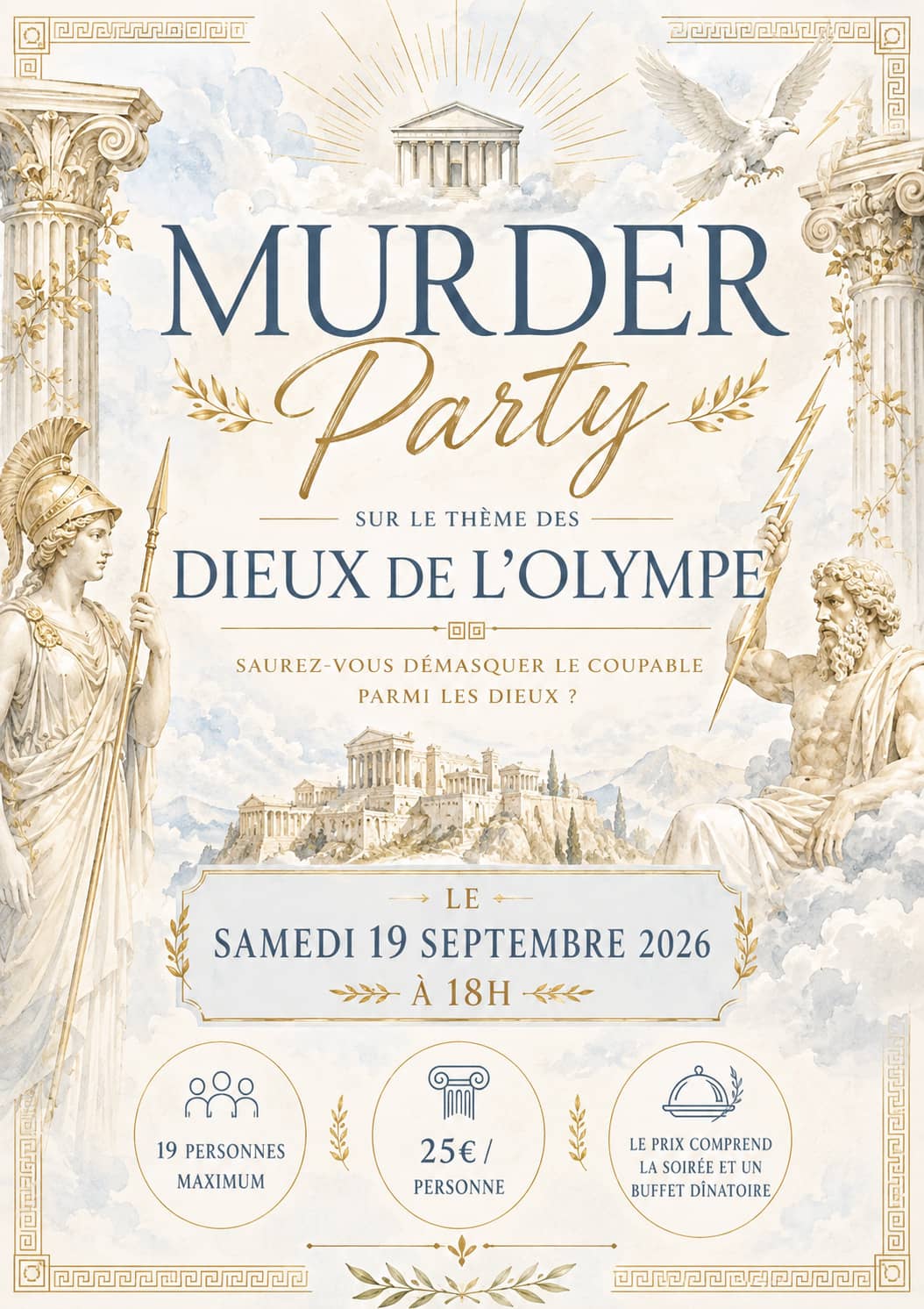 Illustration de l'événement : Cacaothé - Soirée Murder Party "Les dieux de l'Olympe"