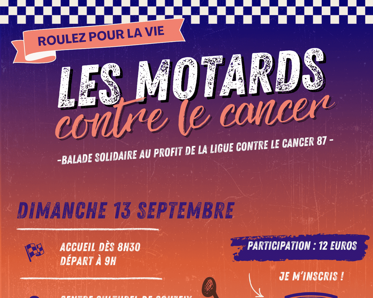 Illustration de l'événement : Couzeix accueille la 11ᵉ édition des « Motards Contre le Cancer »