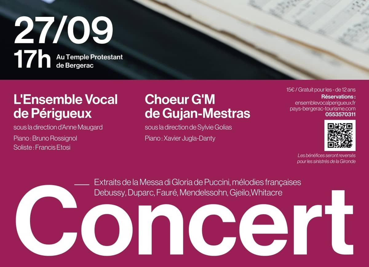 Illustration de l'événement : Concert | Ensemble vocal de Périgueux et Choeur G'M