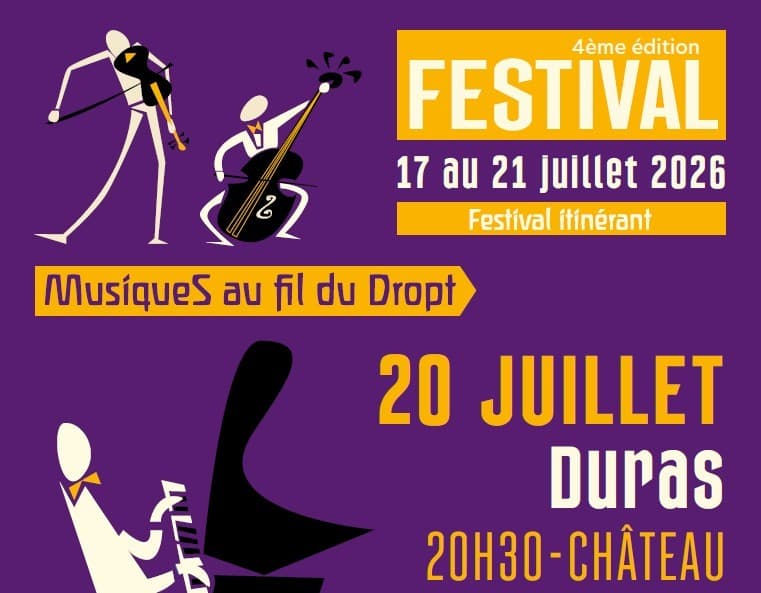 Illustration de l'événement : 4ᵉ édition du Festival itinérant "Musiques au fil du Dropt" Mozart s'invite au château de Duras