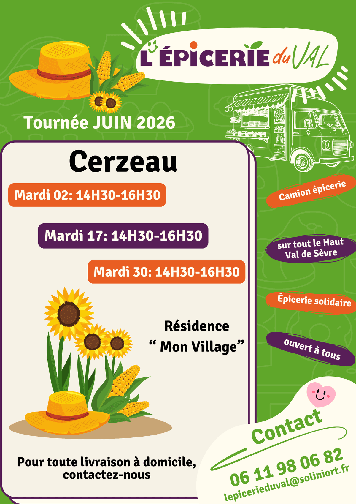 Illustration de l'événement : Tournée de l'Epicerie du Val à Cerzeau