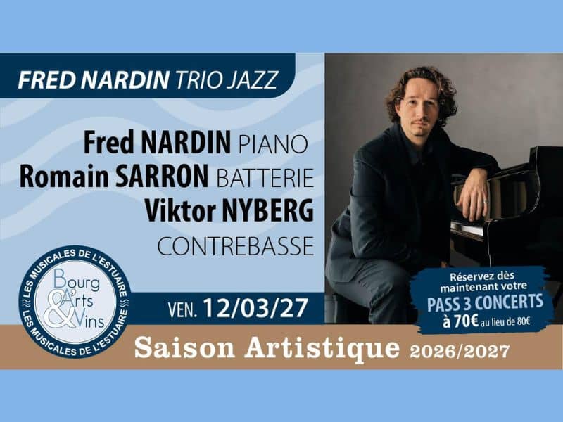 Illustration de l'événement : Concert de Bourg Arts et Vins : Fred Nardin, trio Jazz