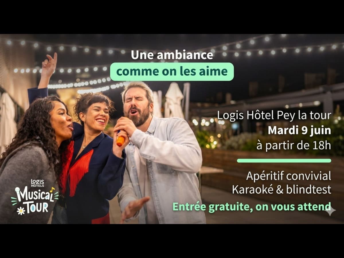 Illustration de l'événement : Logis Hôtel musical tour : karaoké et blind test