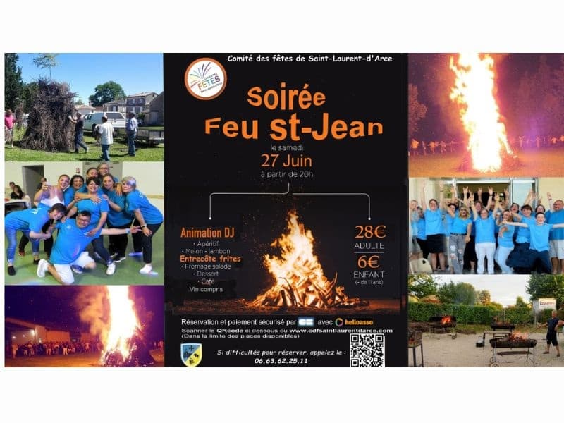 Illustration de l'événement : Soirée repas feu de la Saint-Jean à St Laurent d'Arce