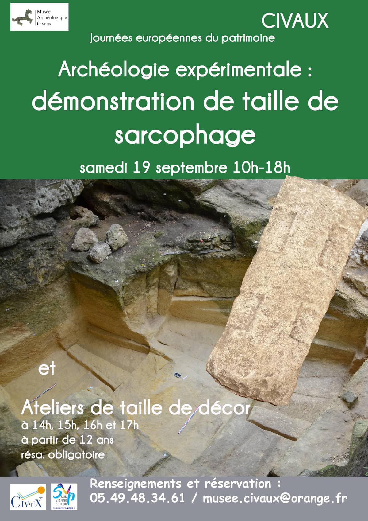 Illustration de l'événement : Journées Européennes du Patrimoine - Démonstration de taille de sarcophage mérovingien