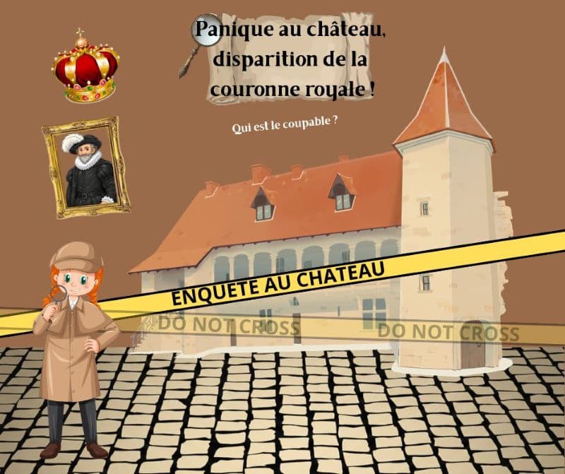 Illustration de l'événement : Panique au château, disparition de la couronne royale !