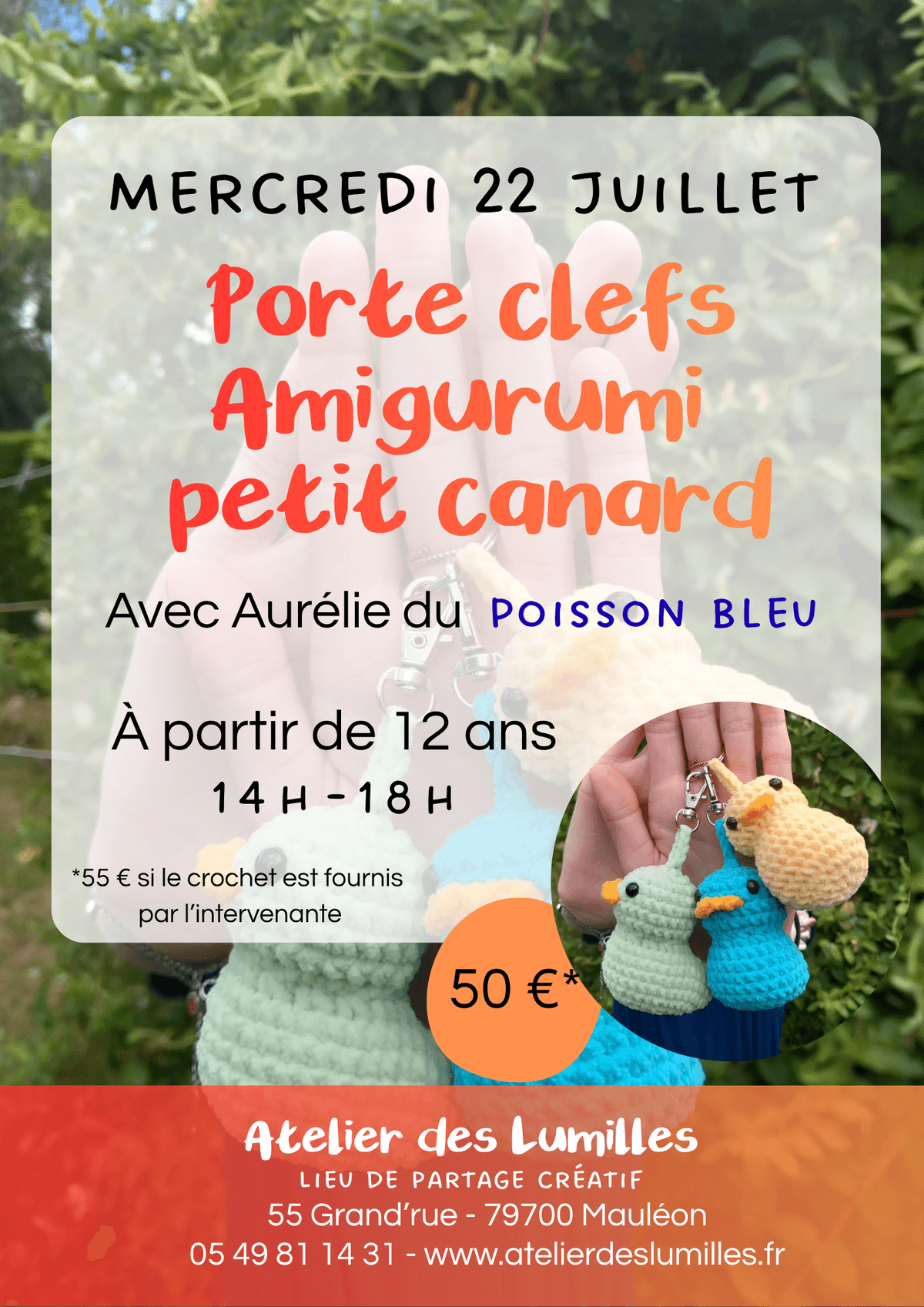 Illustration de l'événement : Atelier - Porte-clés amigurumi petit canard