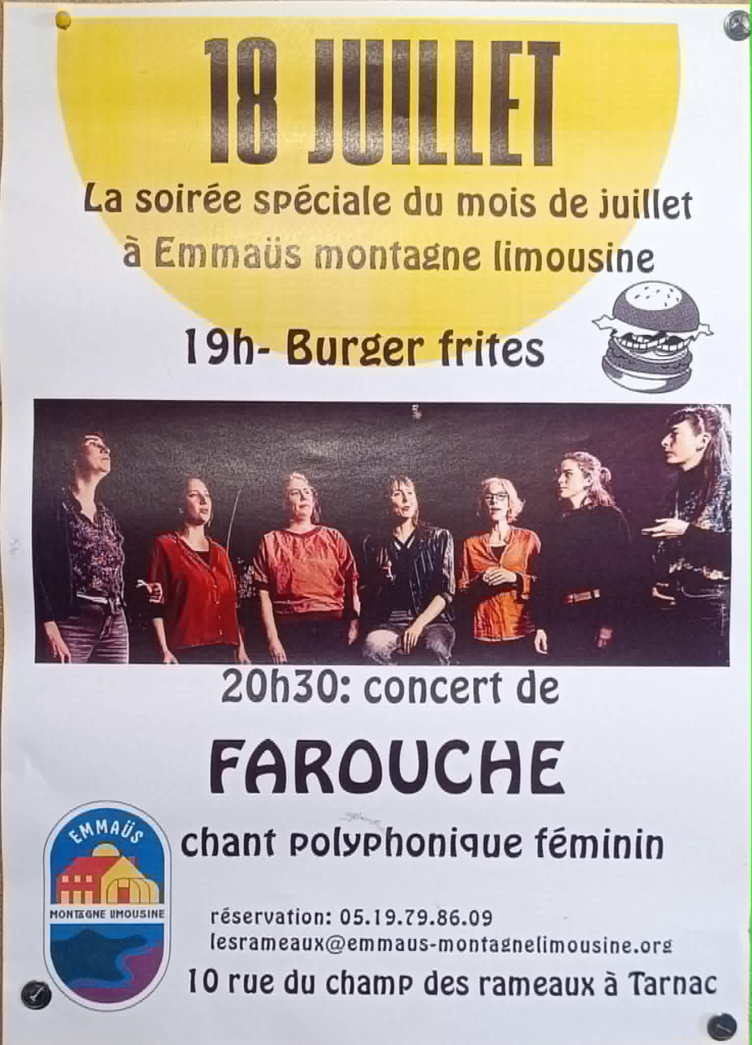Illustration de l'événement : Concert de Farouche et Burger Frites