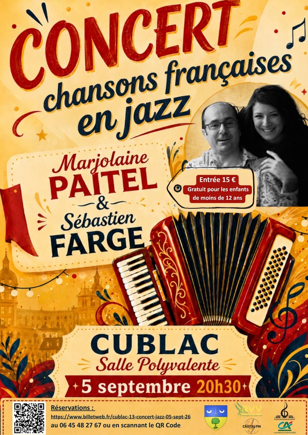 Illustration de l'événement : Concert : Chanson francaise en jazz, par Majolaine Paitel et Sébastien Farge
