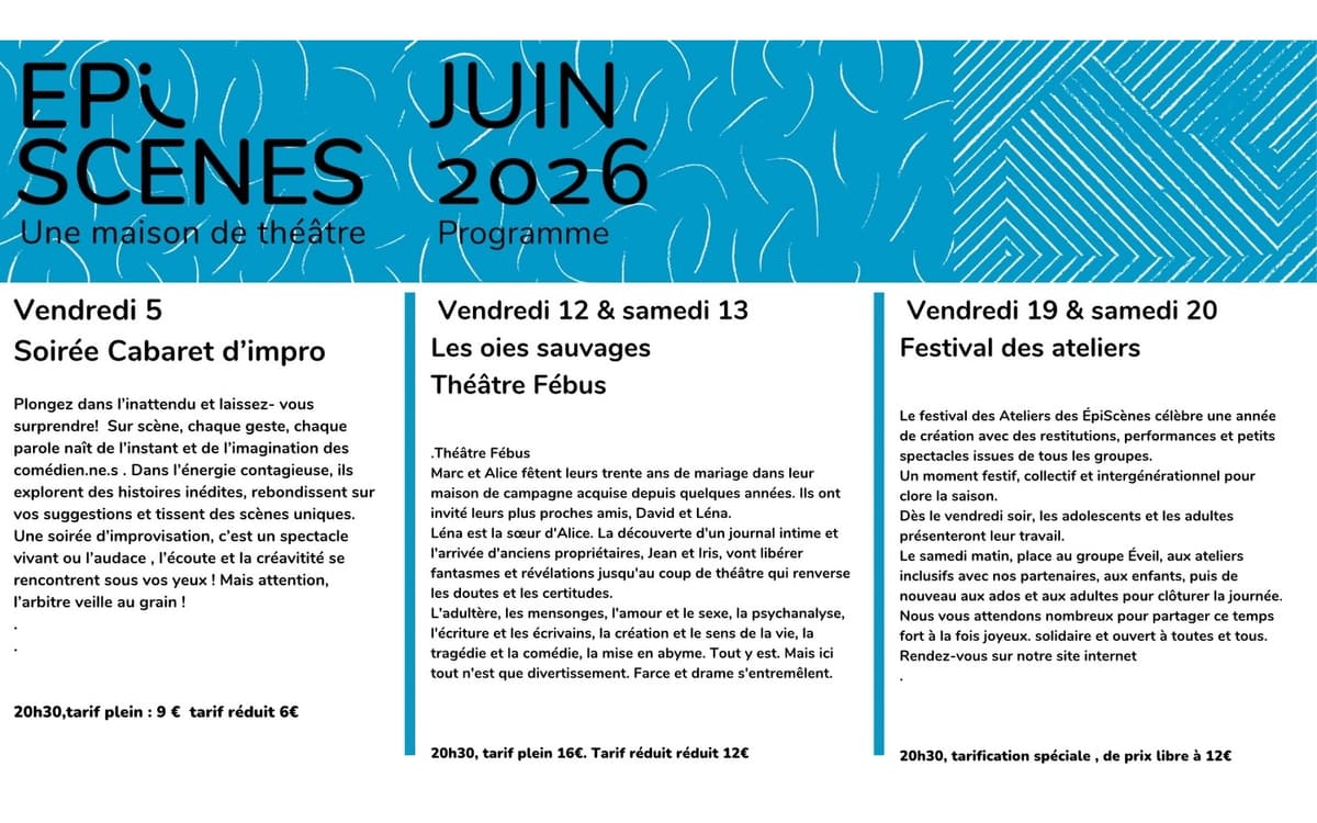 Illustration de l'événement : Festival des ateliers du théâtre ÉpiScènes